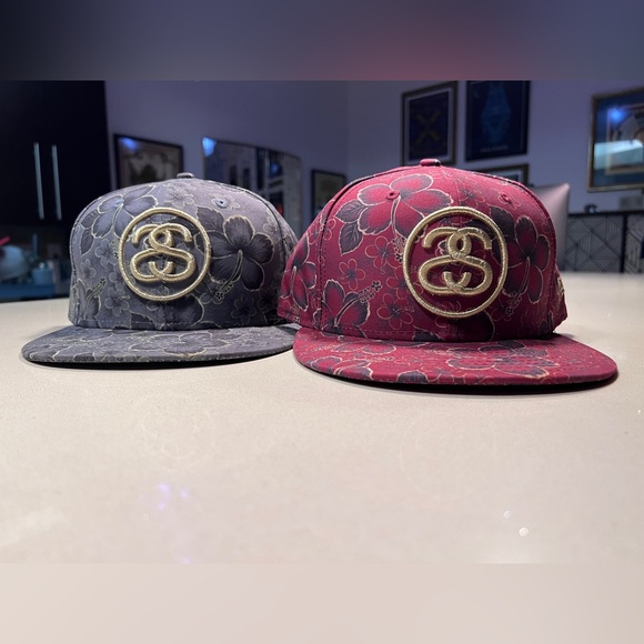 Two (2) Stussy Flowered Fitted Hats · 7 1/2 · Like New - Picture 7 of 8